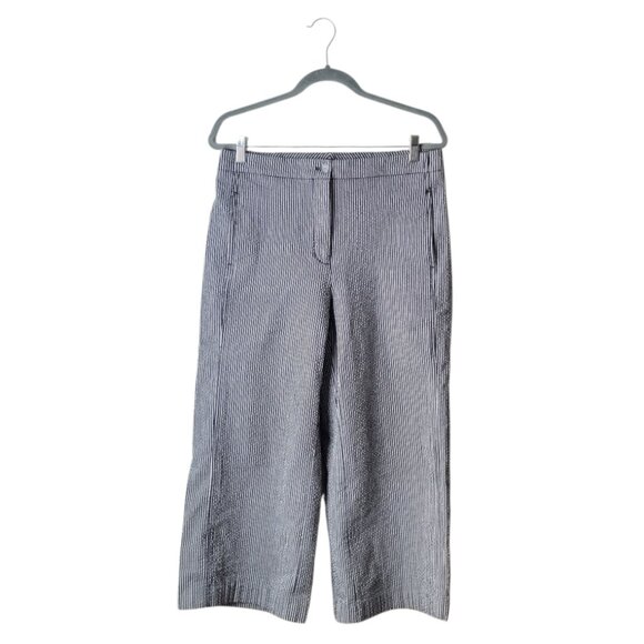 Ann Taylor Striped Wide Leg Cropped Pants - Picture 1 of 9